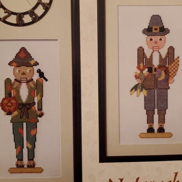 Witch's Shoe Cross Stitch pattern Halloween Scarecrow Nutcracker - Picture 3 of 7